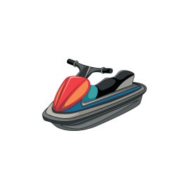 Water scooter vector illustration for free jet ski in cartoon style