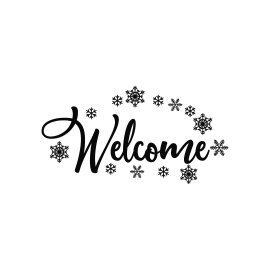 Welcome snowflake design vector text