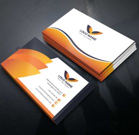 Professional orange black business card template