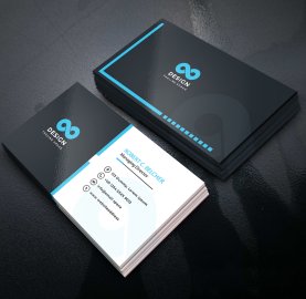 Black blue simple modern business card template