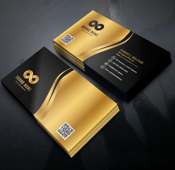 Golden and black luxury business card design - freepng