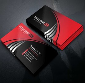 Black and red professional business card