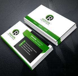 White and green business card design, White and green business card design eps