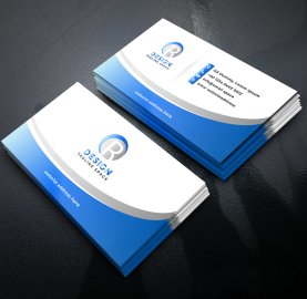 Blue corporate vector business card template