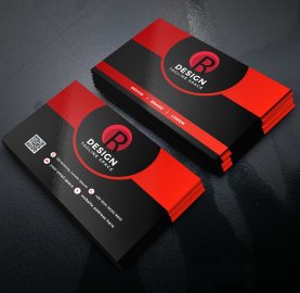 Red black business card design