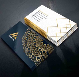 Luxury golden design business card vector