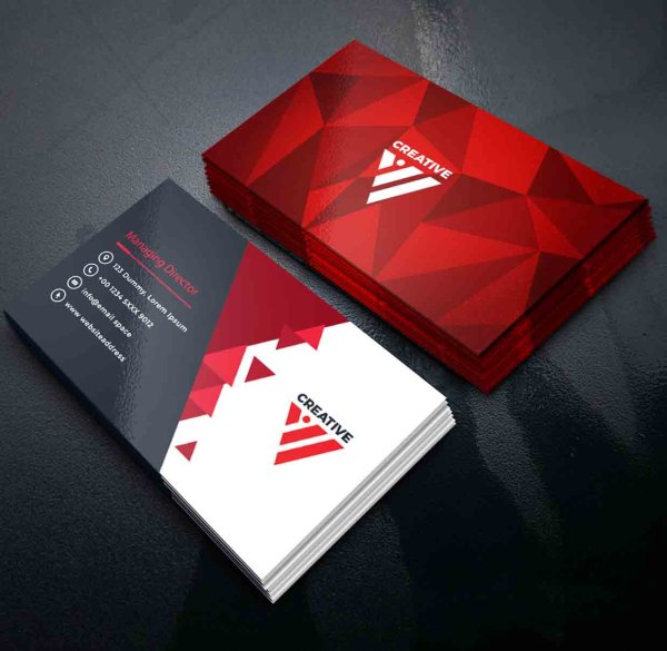 Polygon style abstract business card template - freepng