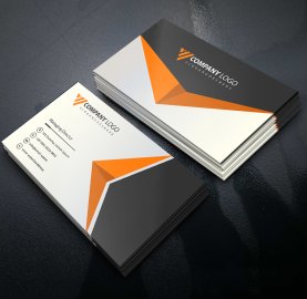Black orange abstract business card design