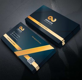 Navy blue abstract business card