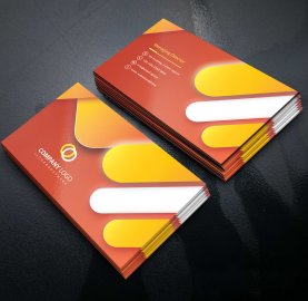 Red yellow corporate business card template