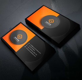 Black orange business card template