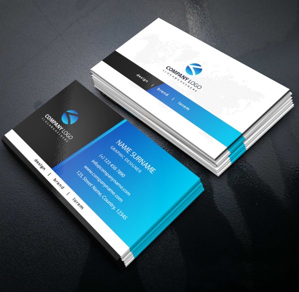 Gradient Blue professional business card - freepng