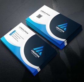 Blue corporate vector business card template