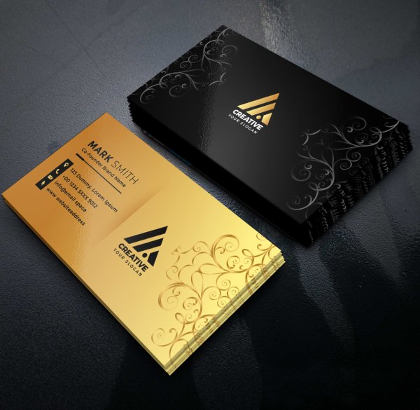 Luxury black golden business card design - freepng