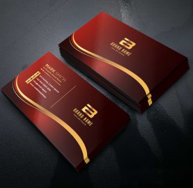 Luxury maroon red vector business card, Luxury maroon gold red eps business card