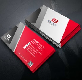 Professional red grey business card template, Professional red grey business card eps