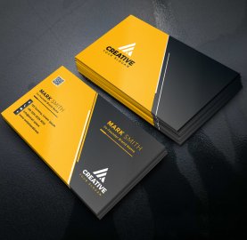 Yellow black abstract business card template jpg eps vector file