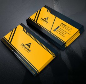 Yellow black abstract business card vector, Yellow black abstract business card psd