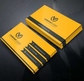 Mustard color business card template vector