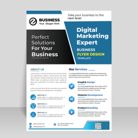 Blue vector corporate business flyer