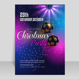 Free vector realistic Christmas flyer template
