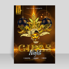 Vector night party sexy girl flyer poster template for free