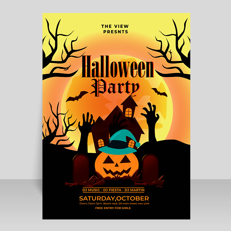 Free vector realistic halloween party invitation template - Free Png Images