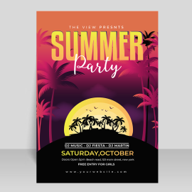 Free vector summer party poster design
