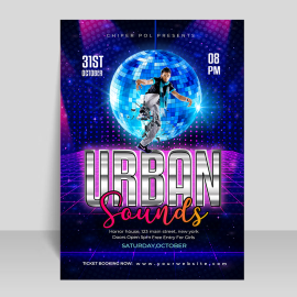 Urban sounds music vector flyer