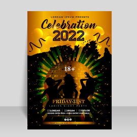 New year celebration party flyer poster