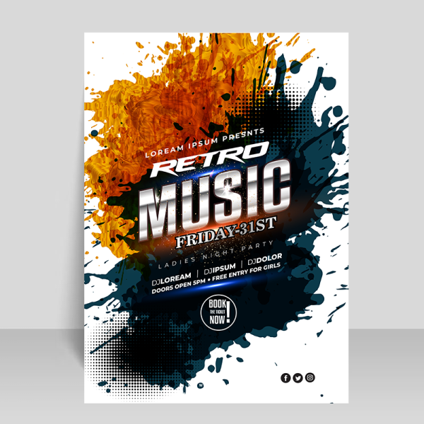 Free vector music festival poster in flat style - Free Png Images