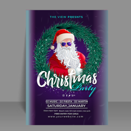 Free vector Christmas party flyer with flat design