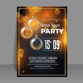 Free vector new year party poster