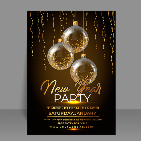 Free Vector Gradient New Year Poster Template Freepng