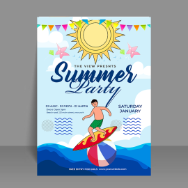 Free vector vector summer party poster