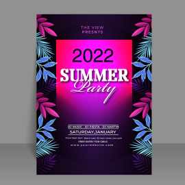 Free vector gradient new year party flyer template