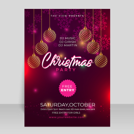 Beautiful Christmas vector flyer template