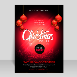 Red gradient Christmas vector poster
