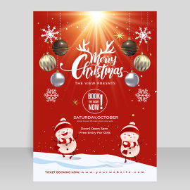 Free vector Christmas party festival shiny flyer design template
