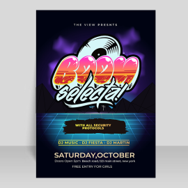 Free vector hand drawn music festival poster template