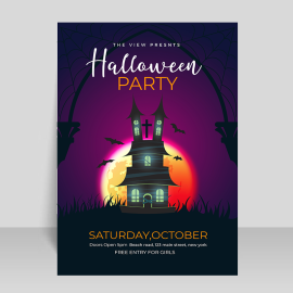 Free vector realistic Halloween vertical flyer template