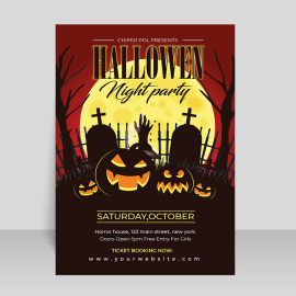 Free vector Halloween party poster template