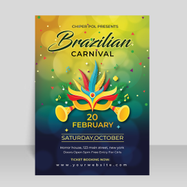Brazilian carnival party flyer vector