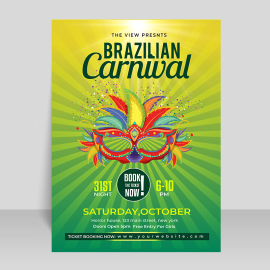 Brazilian Carnival party poster for free