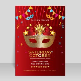 Free vector brazilian carnival party flyer