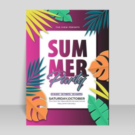 Summer vacation party poster