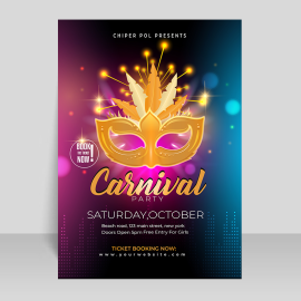 Free vector realistic carnival party poster template