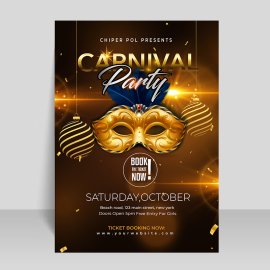 Free vector golden gradient carnival vertical poster template