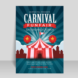 Free vector flat carnival party poster