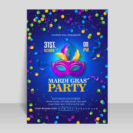 Brazilian carnival poster template, Brazilian carnival flyer template